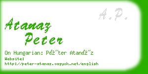 atanaz peter business card